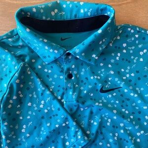 Nike Teal Floral Polo Shirt